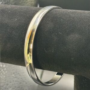 Signed Monet Shimmering Silver Tone Bangle Style Bracelet